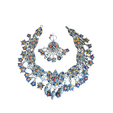 Load image into Gallery viewer, Antique Algerian Coral Bead Necklace: Kabyle Silver Pendants, Ethnic Jewelry
