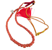 Load image into Gallery viewer, Antique Yemen Red Coral Bead Necklace: Islamic Worry Beads
