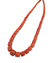 Load image into Gallery viewer, Antique Yemen Red Coral Bead Necklace: Islamic Worry Beads
