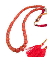Load image into Gallery viewer, Antique Yemen Red Coral Bead Necklace: Islamic Worry Beads
