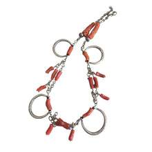 Load image into Gallery viewer, Antique Moroccan Berber Red Coral Silver Pendant necklace Mediterranean,Berber Coral,Ethnic Natural coral,Genuine coral,Coral jewelry
