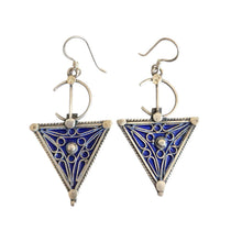 Load image into Gallery viewer, Berber Fibula Sterling Silver Dangle Earrings: Moroccan Jewelry
