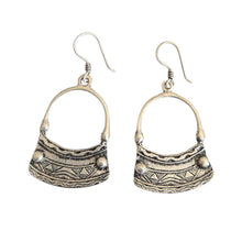 Load image into Gallery viewer, Moroccan Berber Sterling Silver Dangle Earrings: Filigree 925 Silver
