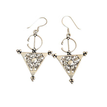 Load image into Gallery viewer, Berber Sterling Silver Dangle Earrings: Moroccan Filigree Jewelry
