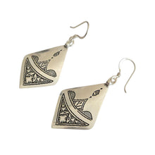 Load image into Gallery viewer, Berber Sterling Silver Dangle Earrings: Moroccan Filigree Jewelry
