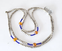 Load image into Gallery viewer, Antique Ethiopian strand of medium Heishi Silver Beads,Hand Crafted Silver,Ethnic Jewelry,Tribal Jewelry,
