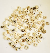 Load image into Gallery viewer, Old carved shell 1 Hair adornment/trade 13mm small beads Berber Mauritania ,Hand Crafted ,CONUS SHELL ,Ethnic Jewelry,Tribal Jewelry
