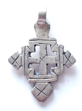 Load image into Gallery viewer, silver cross ,Coptic Cross ,Christian cross ,metal pendant, Ethiopian jewlry,Ethiopian Christian silver cross pendant
