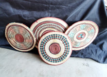 Load image into Gallery viewer, Ethiopian handwoven basket Round wall basket,African Art, Décor Baskets,Wicker Basket ,Flat Basket, Straw Basket ,Wall Boho Decor
