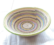 Load image into Gallery viewer, African Ethiopian handwoven Round bread or fruit basket,African Art, Décor Baskets,Wicker Basket, Straw Basket ,Wall Boho Decor
