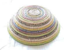 Load image into Gallery viewer, African Ethiopian handwoven Round bread or fruit basket,African Art, Décor Baskets,Wicker Basket, Straw Basket ,Wall Boho Decor
