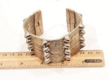 Load image into Gallery viewer, Antique Ethiopian Silver, Cuff BRACELET, chunky bracelet, large round ,Ethnic Tribal cuff, Antique ,Boho jewelry , Ethnic, East African
