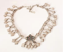 Load image into Gallery viewer, Old silver Afghan necklace from Pashtun Ethnic Afghani, tribal adornment, ethnic tribal necklace. Pashtun jewelry, Boho jewelry, gypsy style
