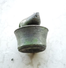 Load image into Gallery viewer, Ancient Moroccan Beautiful GlazedI slamic pottery oil lamp, AFRICA OIL LAMP,Ancient Artifacts,Ceramic Oil Lamp, Moroccan home decor
