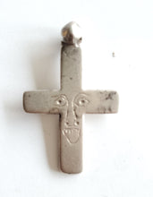 Load image into Gallery viewer, Antique Ethiopian Coptic Christian Cross, Maria Theresa ,silver coin, Cross Pendant, Ethnic Tribal ,Handmade Jewelry
