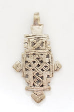 Load image into Gallery viewer, silver cross ,Coptic Cross ,Christian cross ,metal pendant, Ethiopian jewlry,Ethiopian Christian silver cross pendant
