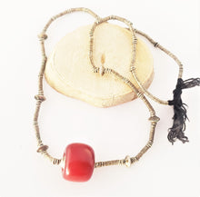 Load image into Gallery viewer, Antique Ethiopian silver Telsum heish beads in Phenolic resin Amber Necklace,African Necklace,Tribal Jewelry,Royal Jewels,Ethiopian necklace
