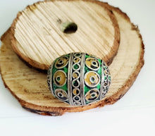 Load image into Gallery viewer, Antique Moroccan Enameled Silver Ball Pendent with Enameled,Hand Crafted Silver,Pendants Necklace,Ethnic Jewelry,Tribal Jewelry
