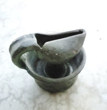 Load image into Gallery viewer, Ancient Moroccan Beautiful GlazedI slamic pottery oil lamp, AFRICA OIL LAMP,Ancient Artifacts,Ceramic Oil Lamp, Moroccan home decor
