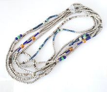 Load image into Gallery viewer, Antique Ethiopian strand of medium Heishi Silver Beads,Hand Crafted Silver,Ethnic Jewelry,Tribal Jewelry,
