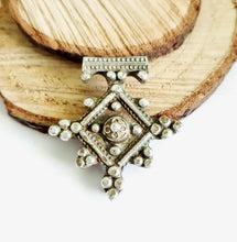 Load image into Gallery viewer, Moroccan Berber Old traditional silver cross pendant,Berber Talisman,Berber Jewelry,African Jewelry,Moroccan Jewelry,Berber Ethnic,
