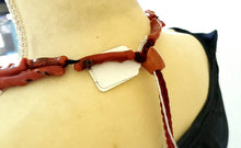 Load image into Gallery viewer, Antique Berber Natural Branch tow strand Red Coral Beads Morocco 225 gr,Hand Crafted ,Red Coral Necklace,Ethnic Coral ,Tribal Jewelry
