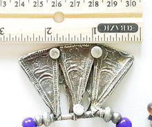 Load image into Gallery viewer, Antique Ethiopian silver amulet necklace with Venetian beads,Hand Crafted, Ethiopian Telsum,Silver, pendants Phallic, Pendants Necklace
