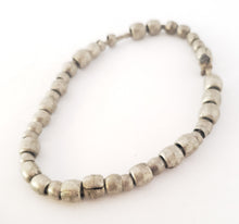 Load image into Gallery viewer, Antique Ethiopian 11''strand of silver Heishi Anklet 1930s ,collectible silver,Ethnic silver Beads ,Jewelry Supplies Beads
