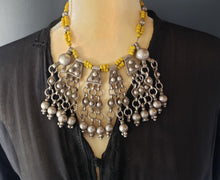 Load image into Gallery viewer, Antique Ethiopian silver wedding granulate fillegrain Argobba necklace 20th,African Necklace,Tribal Jewelry,Royal Jewels,Ethiopian necklace
