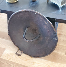 Load image into Gallery viewer, authentic African Ethiopian leather shield from Ethiopia Early 18th century,African Art Décor,Ethiopian shield,decorated leather
