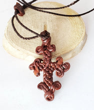 Load image into Gallery viewer, Hand Craft Ethiopian Leather Amulet Leather Cross Necklace,
