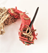 Load image into Gallery viewer, Antique Ethiopian tribal piece red white heart beads adornment ,trade beads, Ethiopian tribal
