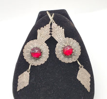 Load image into Gallery viewer, Antique Moroccan Old Berber Earrings Silver with Glass Talhakimt,Ethnic Tribal,sliver Earrings,Dangle &amp; Drop, Earrings,Tribal Jewelry,
