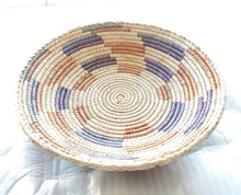 Load image into Gallery viewer, African Ethiopian handwoven Round bread or fruit basket,African Art, Décor Baskets,Wicker Basket, Straw Basket ,Wall Boho Decor
