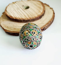 Load image into Gallery viewer, Antique Moroccan Enameled Silver Ball Pendent with Enameled,Hand Crafted Silver,Pendants Necklace,Ethnic Jewelry,Tribal Jewelry
