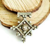 Load image into Gallery viewer, Moroccan Berber Old traditional silver cross pendant,Berber Talisman
