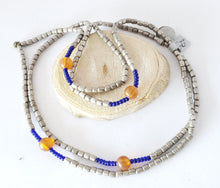 Load image into Gallery viewer, Antique Ethiopian strand of medium Heishi Silver Beads,Hand Crafted Silver,Ethnic Jewelry,Tribal Jewelry,
