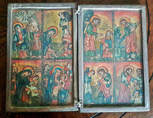 Load image into Gallery viewer, Ethiopian Coptic Christian Folding 12''Wooden Painted Altar Icon,African ,Art Décor,Home Décor, religious art
