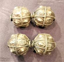Load image into Gallery viewer, 1 Old silver granulation hallmarked Globe beads from Yemen circa 1930s,Bedouin tribal Silver,Ethnic Jewelry
