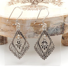 Load image into Gallery viewer, Moroccan Berber Filigree Sterling Silver Dangle Earrings silver 925,Berber Jewelry,sliver Earrings,Dangle &amp; Drop
