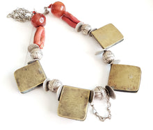 Load image into Gallery viewer, Antique Moroccan Berber natural red Coral Silver Pendants Necklace, Berber Necklaces,Ethnic Jewelry,Tribal Jewelry

