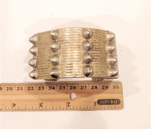 Load image into Gallery viewer, Antique Ethiopian Silver, Cuff BRACELET, chunky bracelet, large round ,Ethnic Tribal cuff, Antique ,Boho jewelry , Ethnic, East African
