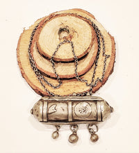 Load image into Gallery viewer, Antique Yemen Silver Amulet Pendant chain Necklace 20th,Yemen Jewels,silver amulet ,chain Necklace
